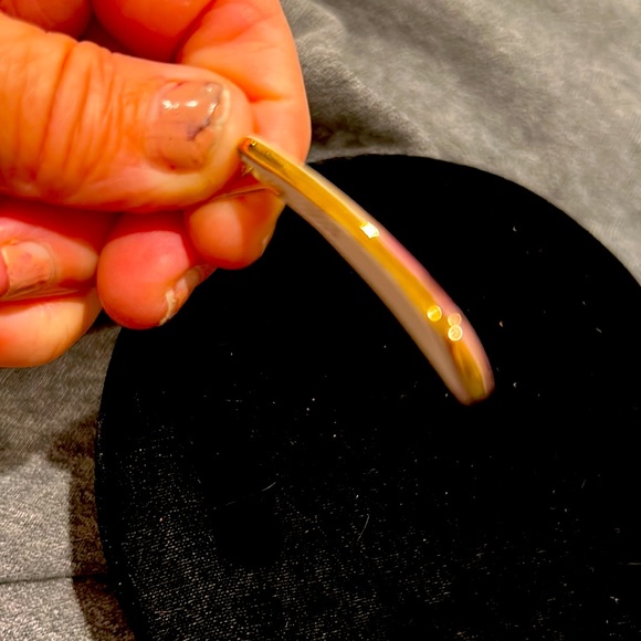 Pink Triple Tone- Hand made Ceramic Dangle 22k gold / platinum Earring🌸 - Picture 16 of 16